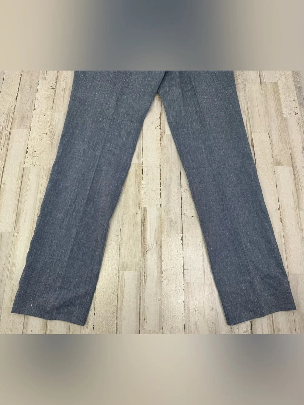 Banana Republic Dress Pants Men's 34x34 Blue Linen Blend Tailored Lightweight